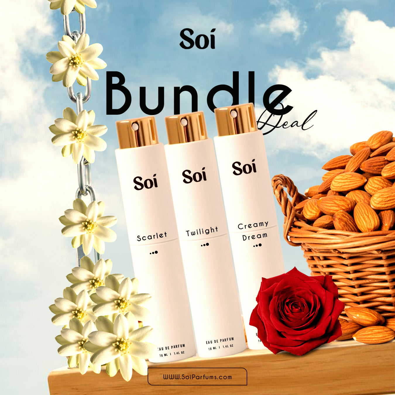 THREE 10ML PERFUMES